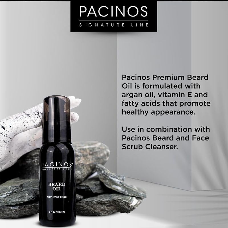 Pacinos Beard Oil - Natural Hair Growth Moisturizing Oil - 2 Oz | Nourishing Formula