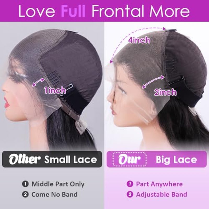 Body Wave Lace Front Wigs Human Hair 200% Density Glueless HD Transparent 13¡¿4 Lace Frontal Wigs Human Hair Brazilian Virgin Wig for Women Pre Plucked Bleached Knots with Baby Hair(24 Inch)