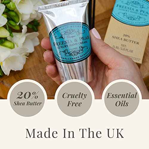 THE SOMERSET TOILETRY COMPANY LIMITED Naturally European Freesia & Pear Luxury Hand Cream Boxed 20% Shea Butter - 75ml | Combats Dry Skin For Those Hardworking Hands, Shea Butter