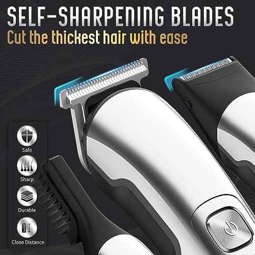 Ufree Beard Trimmer for Men, Waterproof Electric Razor for Nose, Body, Face & Mustache, Cordless Hair Clippers Shavers Grooming Kit, Gifts for Men Husband Father