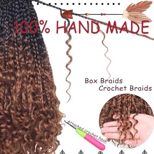 Beverlee Boho 8 Pack Goddess Box Braids 14 Inch Bohemian Crochet Hair with Curly Ends Pre-looped Synthetic for Black Women