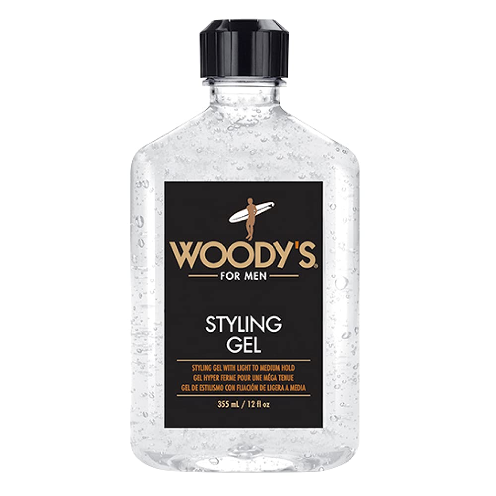 Woody's Styling Gel for Men - Alcohol-Free Hair Gel with Light to Medium Hold | 12 fl oz, Touchable Finish