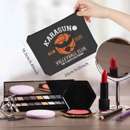 WCGXKO Anime Lover Volleyball Club Makeup Bag - Japanese Volleyball Anime Cosmetic Pouch