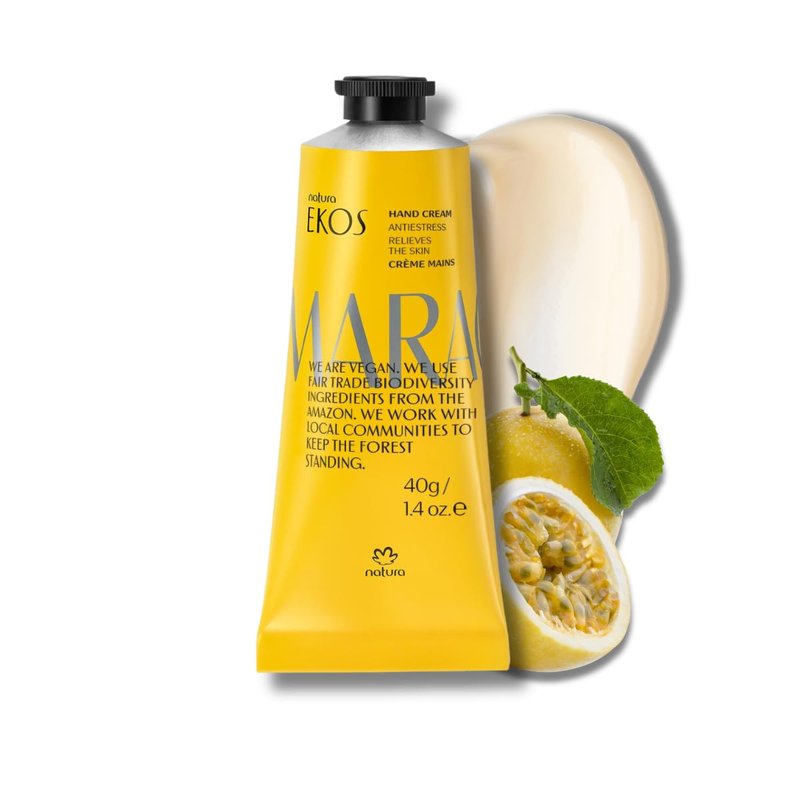 natura – Passion Fruit Hand Cream Travel Size – Soothing Balm – 24-Hour Hydration for Dry Hands – Fast Absorbing, Vegan Moisturizer – Calming & Nourishing Brazilian Hand and Cuticle Care- 1.41oz (40g)