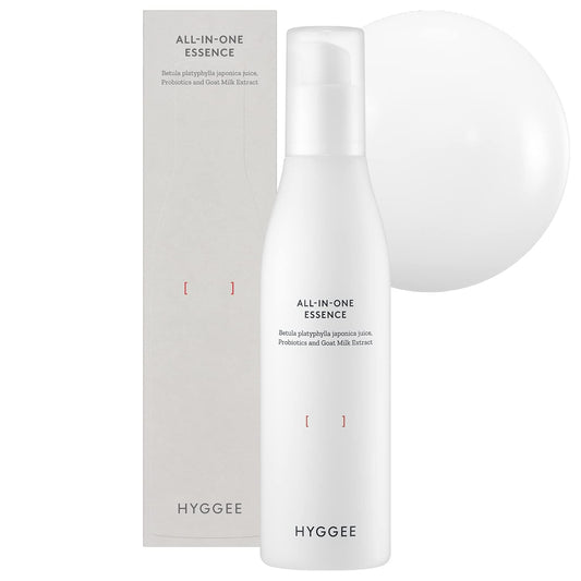 HYGGEE All in One Essence - Moisturizing Face Gel Lotion for All Skin Types - Probiotics & Hyaluronic Acid - Fresh and Soft Formula - Skin Irritation Free, 3.71 fl.oz.