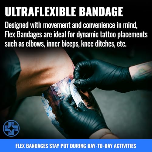 Saniderm Flex Tattoo Aftercare Bandage (New) (Personal Roll, 10.2 in x 2 yd) ? Faster Tatoo Healing and Protection ? Sterile, Waterproof, Flexible, Latex-Free, Tattoo Aftercare Wrap ? Matte Finish