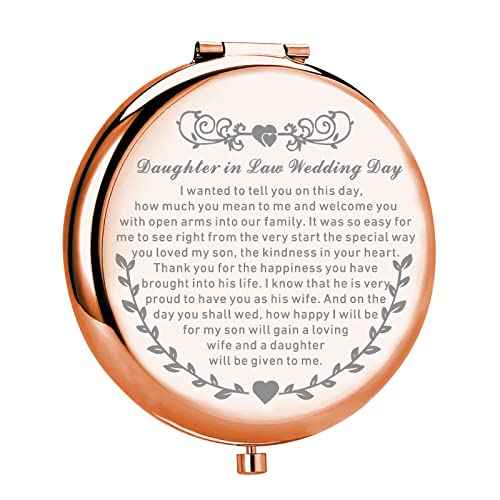 UJIMS Daughter in Law On Your Wedding Day Compact Mirror Marriage Gift for Bride Wedding Gift from Mother in Law (DaughterinLawWeddingMirror)