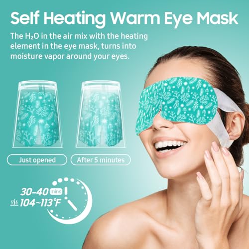 30Packs Steam Eye Mask, Heated Eye Mask Warm Compress for Eyes, Self Heating Warm Eye Masks Disposable Steam Mask for Home Sleep, Spa, Travel Essentials & Relaxation Gifts (Unscented)