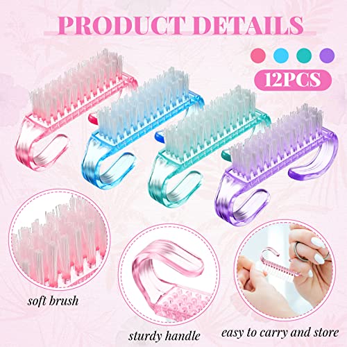 Patelai 24 Pcs Handle Grip Nail Brush Bulk Colorful Nail Scrubber Cleaner Fingernail Brushes Hand Toes Scrub Cleaning Brushes Pedicure Scrubbing Tool for Men and Women, Multicolor Brush