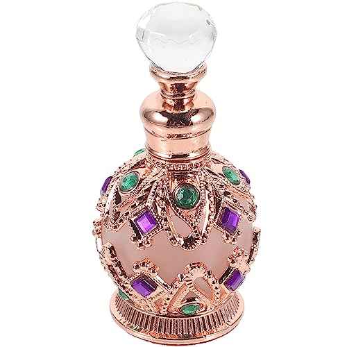 minkissy Empty Perfume Bottles Vintage Perfume Bottle, Empty Perfume Bottle Refillable Glass Bottle Vintage Empty Crystal Perfume Bottle Rose Gold Perfume Flask