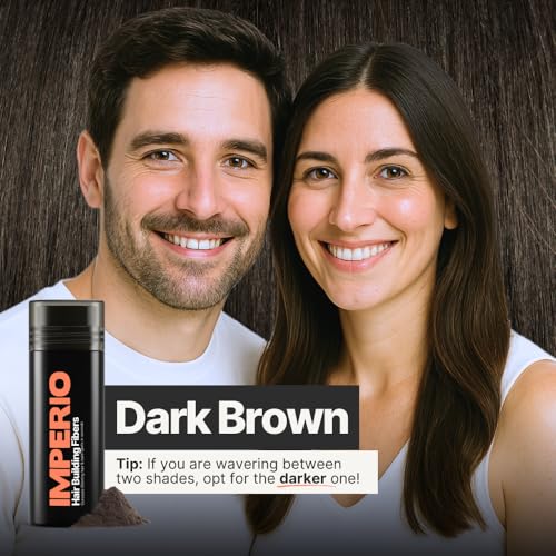 IMPERIO Hair Building Fibers for Thinning Hair - 26g Premium Hair Fibers for Women & Men - Dark Brown