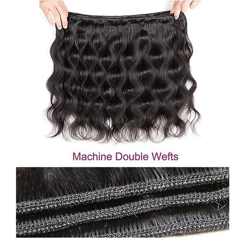 12A Brazilian Body Wave Human Hair 3 Bundles 18 20 22 Inch 100% Unprocessed Brazilian Virgin Human Hair Weave Bundles Body Wave Hair Extensions Natural Color