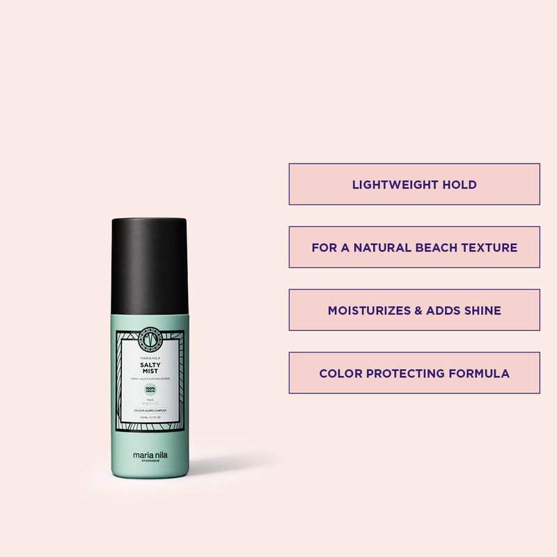 Maria Nila Salty Mist, Hold 2/5, For a Light Beach Look, 100% Vegan & Sulfate/Paraben free, 5.1 Fl Oz