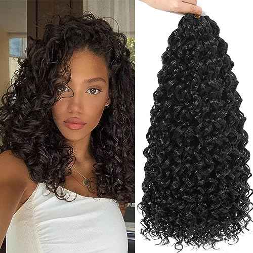 GoGo Curl Crochet hair 12Inch 6Packs Curly Crochet Hair Water Wave Crotchet Hair for Black Women (12 Inch (Pack of 6), 1B#) ¡¦