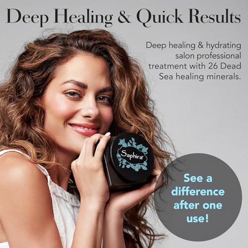 Saphira Mineral Mud Hair Mask, Deep Healing Hair Treatment for Dry, Damaged, Bleached, Color-Treated Hair and Scalp, Sulfate-Free, Paraben-Free, Repairs, Hydrates and Adds Shine, 34 Ounce
