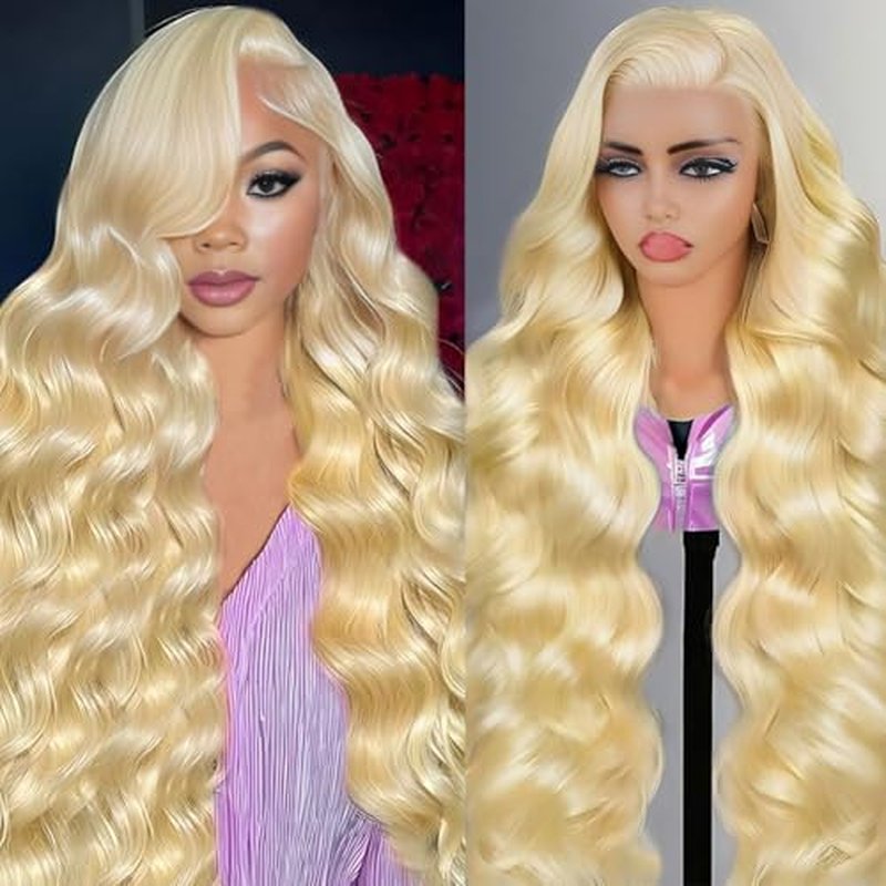 613 Lace Front Wig Human Hair 200 Density Blonde Wig Human Hair 13x6 613 Body Wave HD Lace Frontal Wigs Human Hair Pre Plucked No Tangle No Shedding 26 Inchf