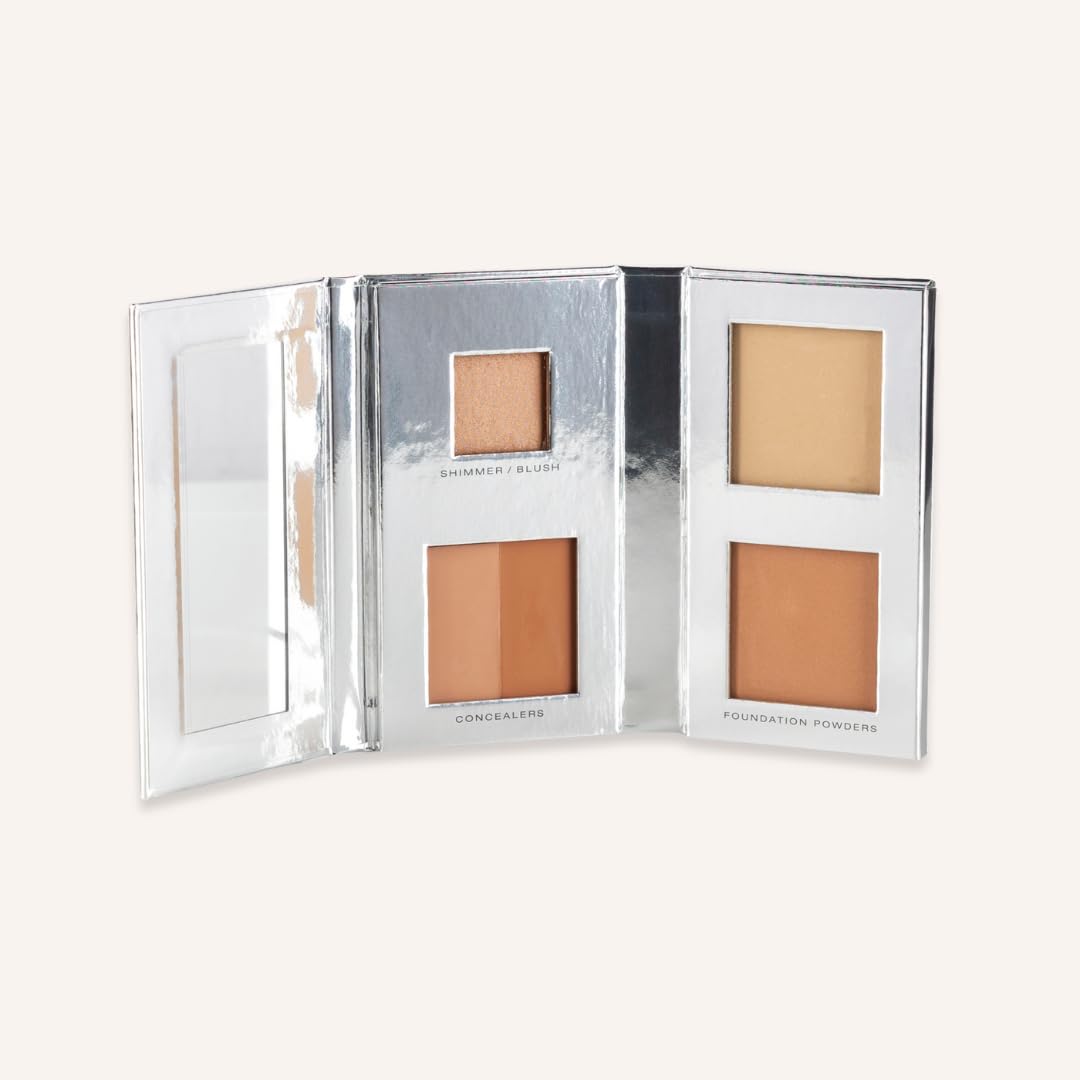 Woosh Beauty Fold Out Complexion | Travel Makeup Palette, Cream & Powder, 6 Shades