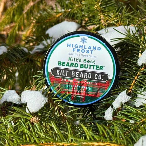 Highlands Frost Beard Butter - All-Natural Beard Moisturizer & Conditioner with Shea & Mango Butter | Softens & Hydrates Dry Beards, Earthy Spearmint & Cypress Scent