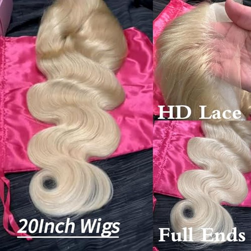 613 Lace Front Wig Human Hair 13X4 Light Blonde Color Body Wave Human Hair Wigs 613 HD Lace Frontal Wig Pre Plucked With Baby Hair Natural Hairline(13x4 Lace Front Wigs, 24 Inch)