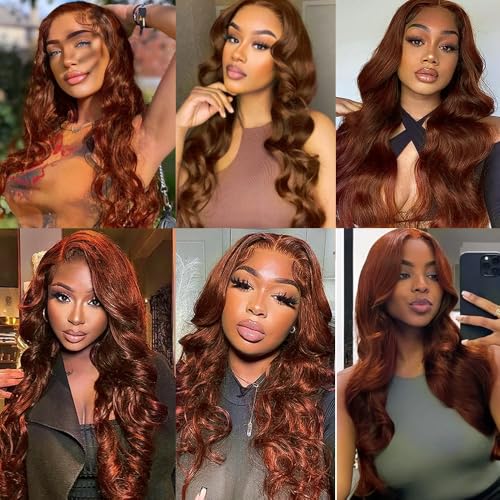 Reddish Brown Body Wave Bundles Human Hair 28 28 28 Inch Auburn Bundles Color 33 Brazilian Virgin Remy Hair Extensions Healthy And Soft Unprocessed 3 Bundle Hair Weave