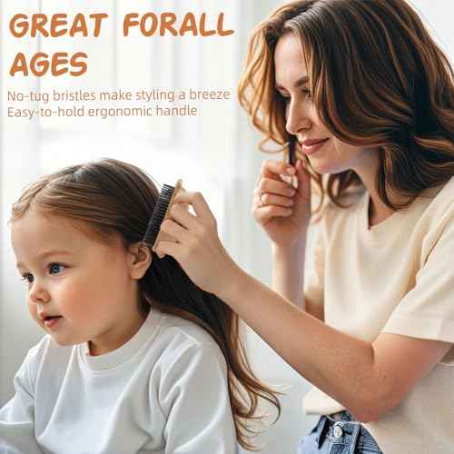 Hair Brush for Kids Anti-static Soft Massage Flexible Bristles Hair Comb for Women Girls Braids Curly Straight Long or Short Wet Or Dry Hairbrush Shower Travel Cat&Monkey