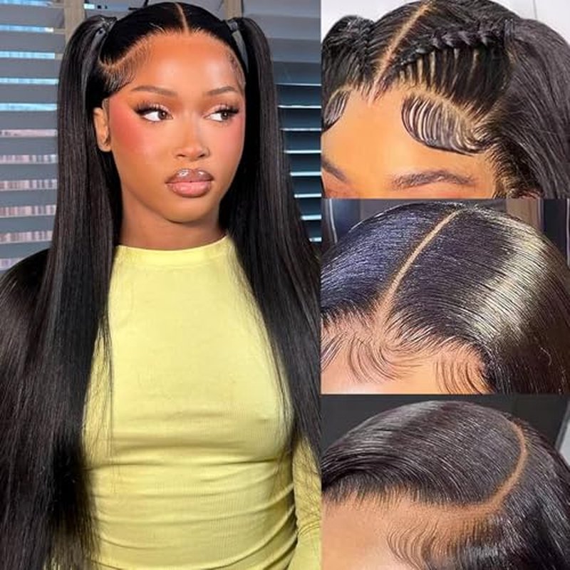 Lace Frontal Wigs Straight Hd 13x6 Lace Front Wigs Human Hair Pre Plucked 100 Percent Human Hair Wigs for Women Natural Color 22inch