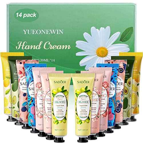 Hand Cream Gifts Set For Women, 14 Pack Natural Plant Fragrance Mini Hand Lotion For Dry Cracked Hands, Travel Size Hand Care Moisturizing Hand Cream Bulk Gift Set For Mom Girlfriend Girls Her