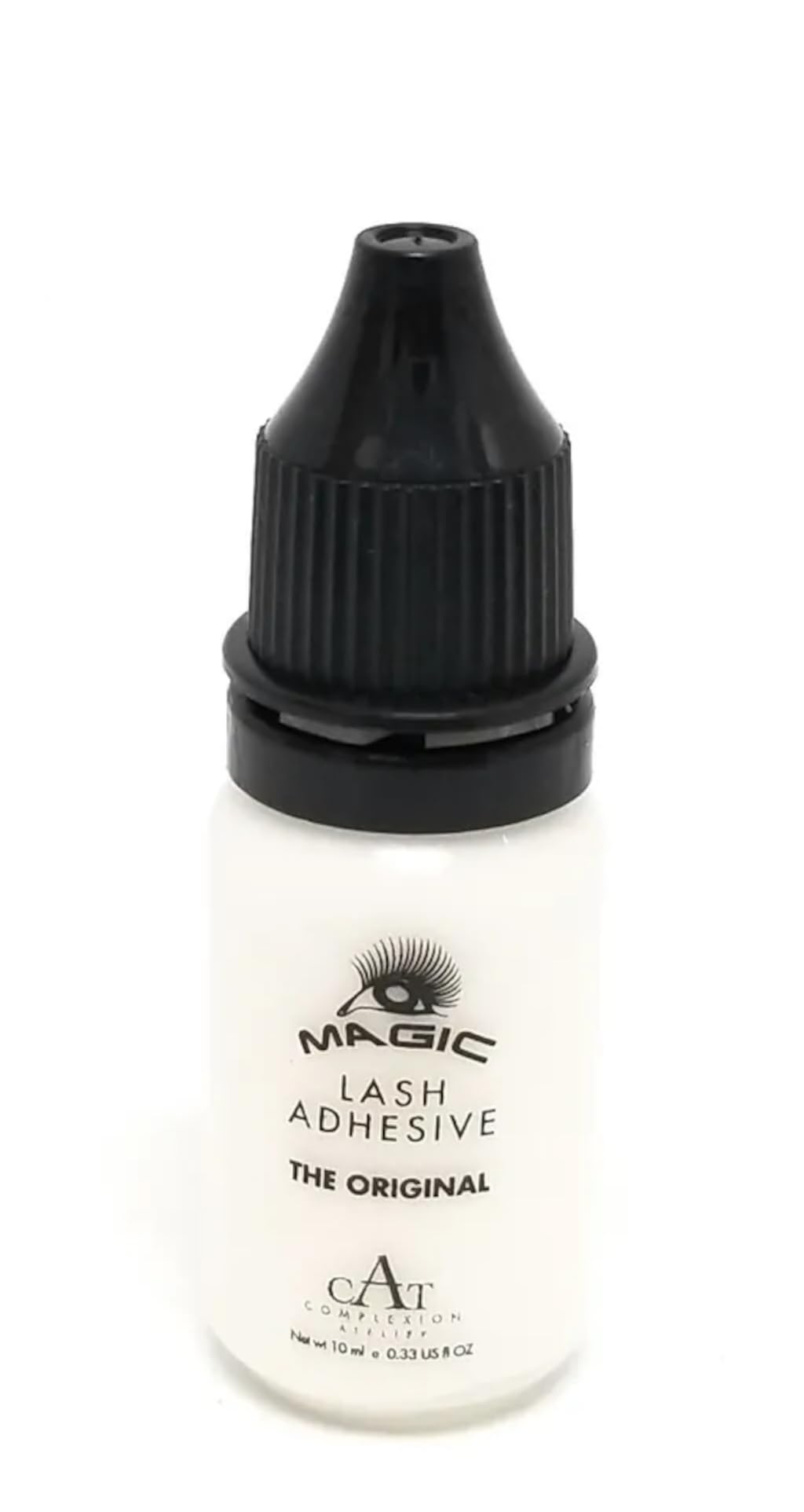 CAT Lash Adhesive, Lash Glue, 72+hr Extra Strong Long Lasting Wear Formula Waterproof Latex Free Fast Drying Eyelash Glue CAT (0.33 fl. OZ/ 10 ML)