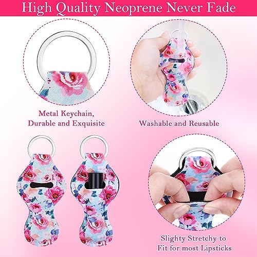 Cludoo 30Pcs Chapstick Holder Keychain Bulk, Chapstick Lip Balm Lipgloss Lipstick Holder Keychains for Lipstick, Chapstick, Lip Balm, lanyards, 30 Vibrant Colors