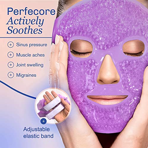 Cold Face Eye Mask, Cooling Mask, Reusable Cold Mask for Hot and Cold Treatment for Eye Strain, Eye Swelling, Eye Redness, Puffy Eyes, Dark Circles, Smooth Fine Lines, and Eye Recover. 1 PCS