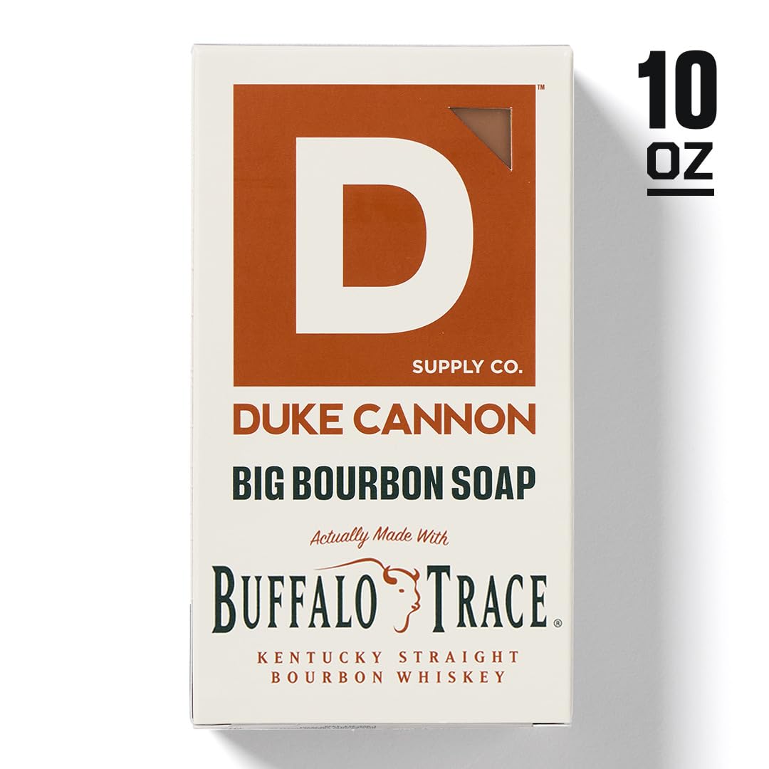 Duke Cannon Tactical Scrubber - Big American Bourbon Soap, U.S. Military-Grade Soap Pouch with Coarse & Soft Mesh, Oak Barrel Scented, 10 oz.