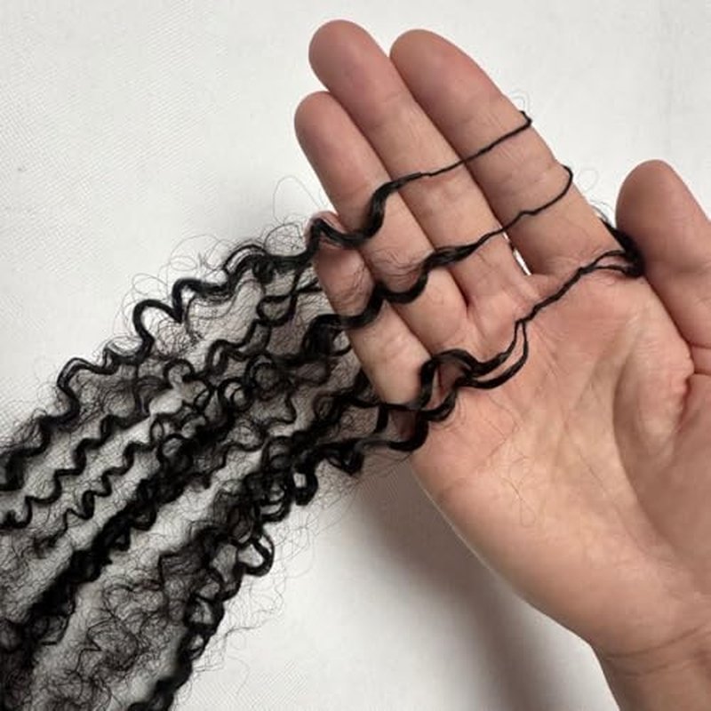 Kinky Curly Crochet Human Hair Extensions Pre-Separated Crochet Hair Multi-Textured Kinky Curly Reusable Micro Twists 14inch 120g (Usually 240g Full Head) Natural Black