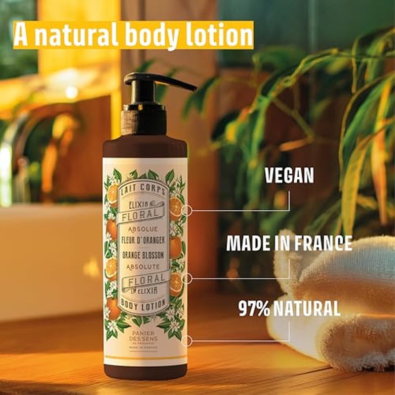Panier des Sens ?Orange Blossom Hand & Body Lotion for Dry Skin - Hydrating Body Cream for Women - Nourishing Fluid Body Moisturizer Shea Butter & Olive Oil 97% Natural Ingredients Body Care 8.45 Floz