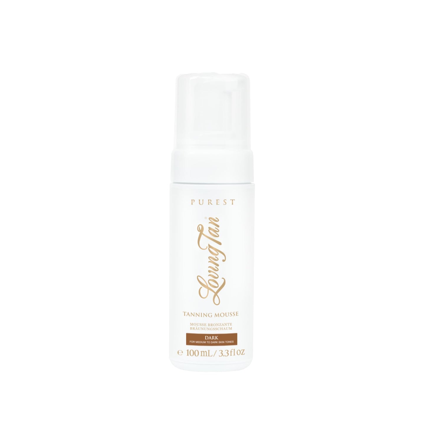 Loving Tan Purest Tanning Mousse, Dark - Sunless Tanner Made From 97% Certified Organic & Naturally Derived Ingredients - Up to 5+ Self Tan Applications Cruelty Free, Vegan - 3.3 Fl Oz