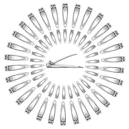 120 Pieces Nail Clipper Set Flat Toenail Clippers Stainless Steel Fingernails Manicure Pedicure Sturdy Silver Small Trimmer Portable Bulk for Men Women Homeless Care Package Supplies