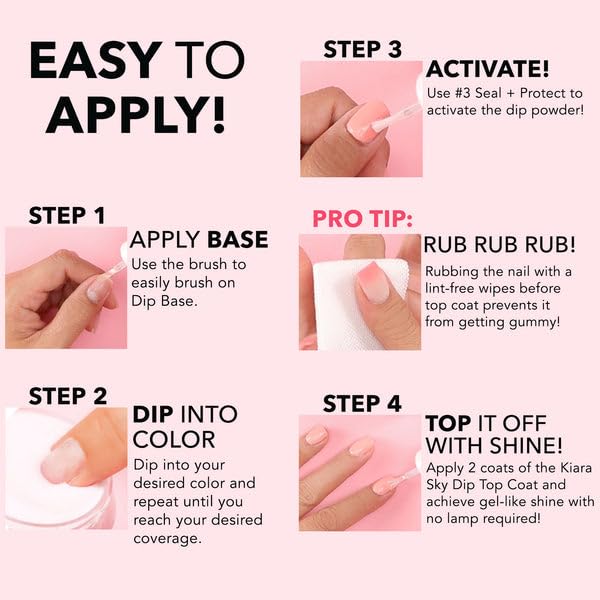 Professional Dip Manicure Liquid - Kiara Sky Brush Saver for Perfect Nails | Step 6