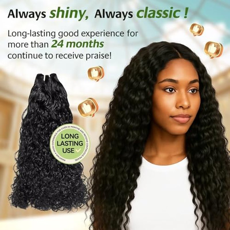 Raw Indian Human Hair Single Bundle,Triple Lifespan Than Regular Virgin Hair,In-Store Quality,Online Price! 100% Raw Indian Hair Bundles Water Wave Raw Hair Bundles 20 Inch