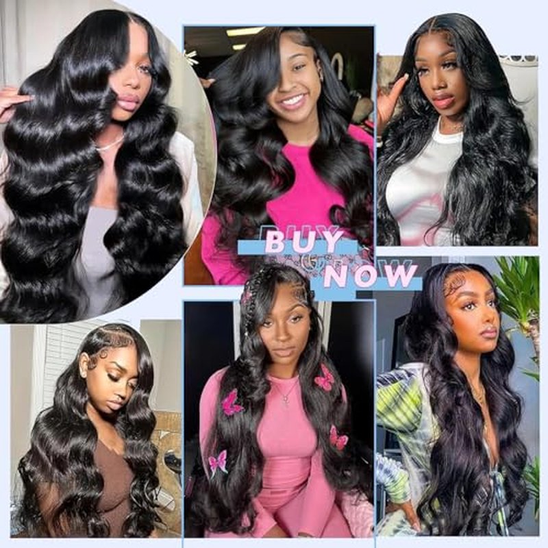 Body Wave 13x6 Lace Front Half Wigs Human Hair Glueless Pre Plucked Pre Cut 200% Density Ear-To-Ear Frontal Wigs Human Hair 22 Inch Wear and Go Glueless Drawstring Wig