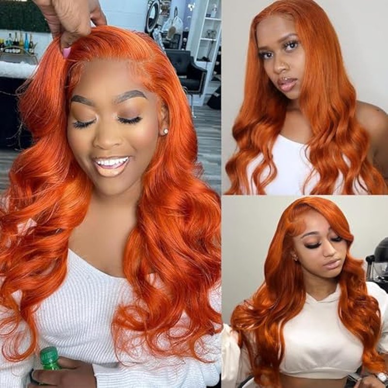 Ginger Bundles with Closure Human Hair Loose Deep Wave(12 14 16+12) 10A #350 Colored Free Part 4x4 Lace Closure and 3Bundles for Black Women