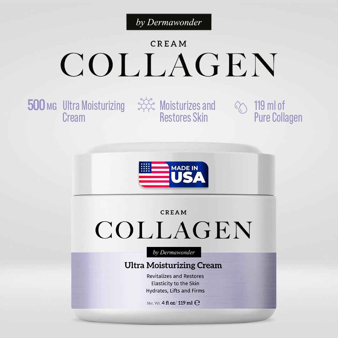 Collagen Face Moisturizer, Ultra Moisturizing Cream for Face, Body & Hands, 24 hours Moisturization, Avoids Wrinkles & Improves the Firmness and Elasticity of the Skin - 120 ml - Pack of 1
