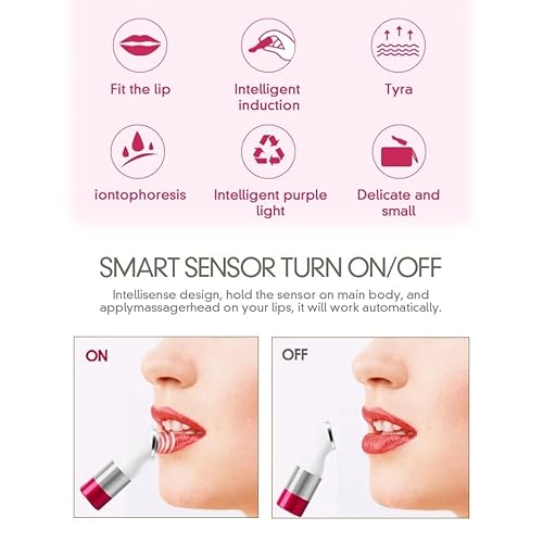 Electric Lip Plumper Lip Massager Tool Electric Lip Pen Device Lip Wrinkle Remover Natural Lip Plumper Tool Lip Filler Lip Suction Lip Enhancer Machine Lip Enhancer Lip Balm Infusor (White)