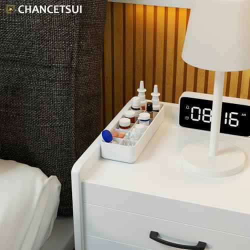 Organizer Holder for Lipstick Nail Polish: Lip Gloss Makeup Storage Drawer Organizers, Vanity Small Perfume Rack Plastic Tray Lipgloss Mascara Holders Stand Cosmetic Display Case 24 Spaces, White