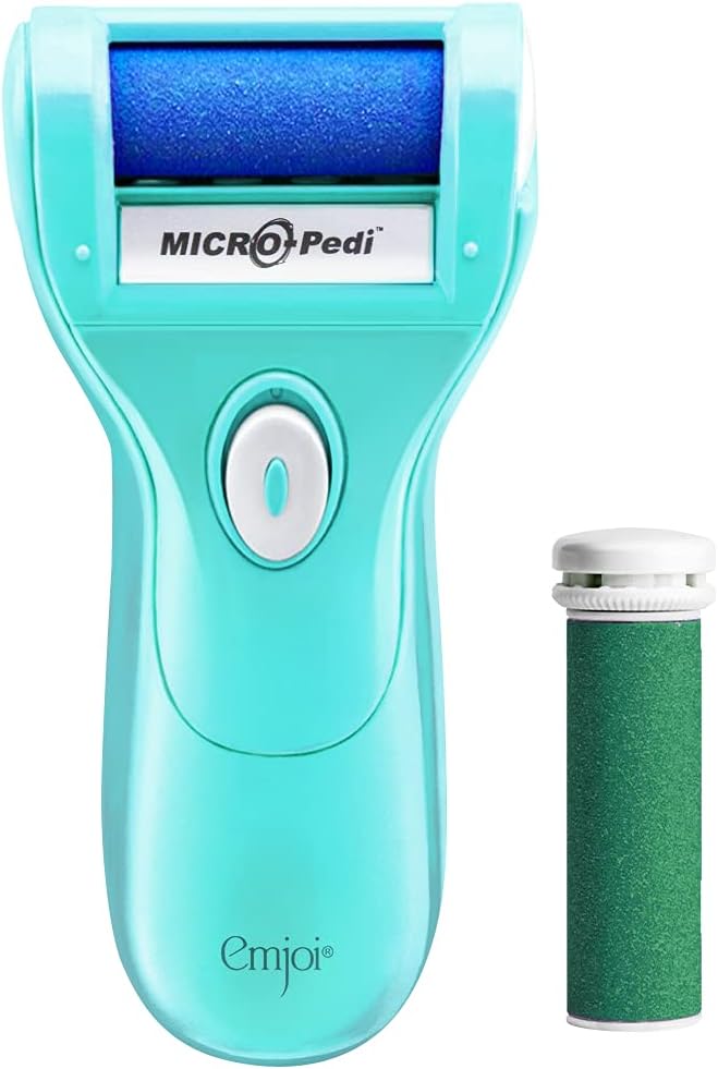 Emjoi Micro-Pedi Callus Remover - Effective Foot Care Tool w/Bonus Rollers | Turquoise
