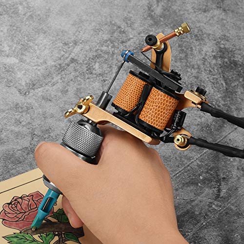 Coil Tattoo Machine, ATOMUS 10 Wraps Coil Tattoo Liner & Shader Kit 23000r/m Alloy Tattoo Guns Machine Set Tattoo Supplies for Tattoo Artists