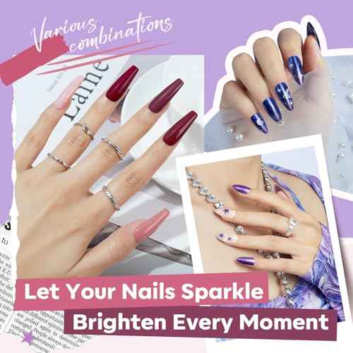 modelones Nail Polish Set 12 Colors Pearl White Nude Glitter Blue Pink Purple Quick Dry Mini Nail Lacquer Kit, Christmas Holiday Manicure Gifts for Women Girl Shimmer Home DIY Finger Toe Nail Art