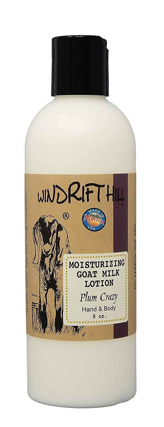 Windrift Hill Plum Crazy Moisturizing Goat Milk Hand & Body Lotion 8 Ounce Bottle