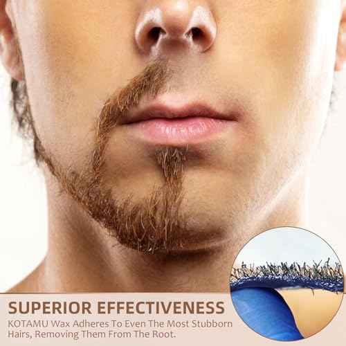 KOTAMU Wax Beads for Hair Removal, Professional Waxing Beads for Underarms, Chin, Bikini, Brazilian, Facial, Arm, Leg, Sensitive Skin, 2.5lb Hard Wax for Thick Thin Hair, Waxing Beans for Women & Men