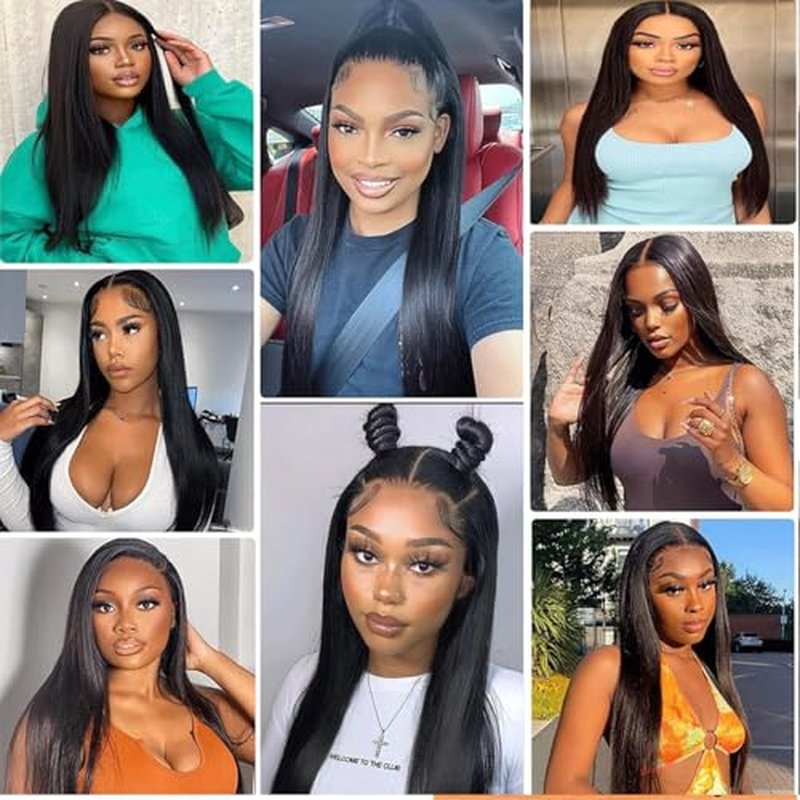 Straight Lace Front Wigs Human Hair Pre Plucked 13x4 HD Lace Frontal Wigs for Women Brazilian Virgin Human Hair Wig With Baby Hair Glueless Natural Color 180 Density 26 Inch
