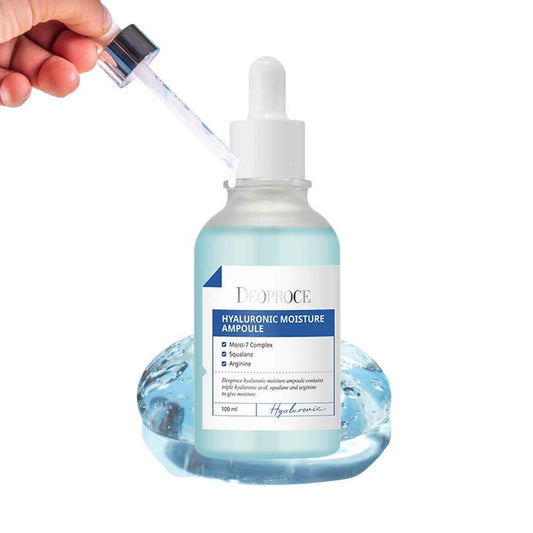 Deoproce Hyaluronic Moisture Intensive Ampoule Korean Skincare, 7 Types of Hyaluronic Acid, Moisturizing, Allantoin, Hydrates Dry Skin Korean Skincare 3.4 fl oz