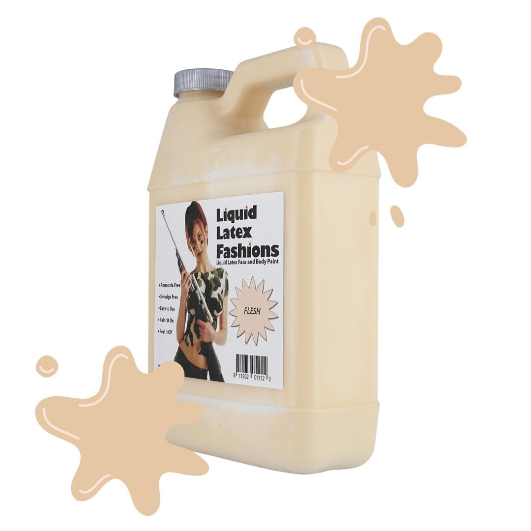 Flesh 32 Fl Oz - Liquid Latex Face and Body Paint, Ammonia Free No Odor, Arts and Crafts Paint for Halloween Zombie Cosplay!
